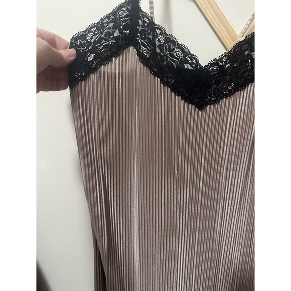 Y2K Poof Mini Slip Dress Gold And Black Lace Size Medium - Picture 2 of 4